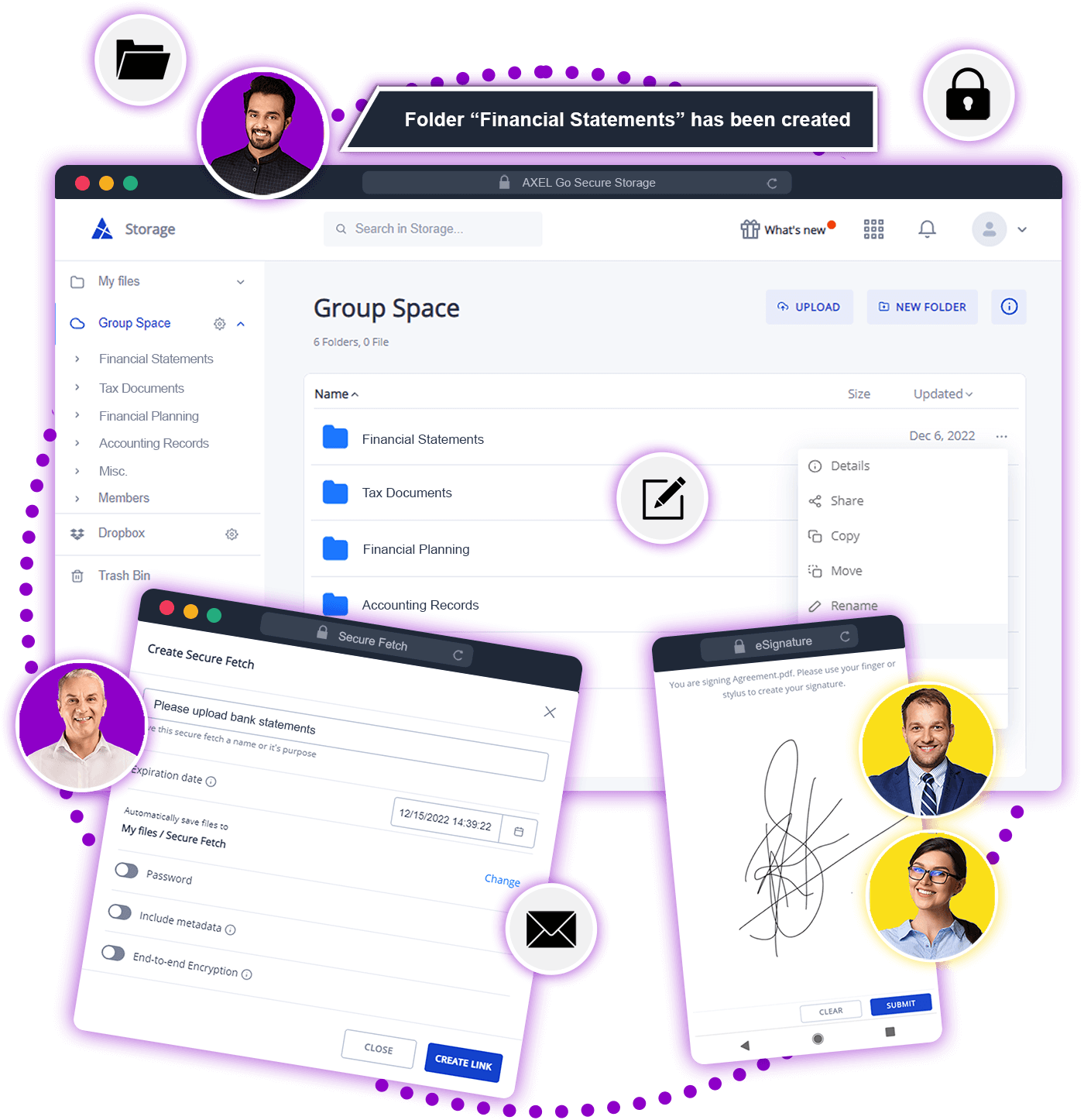 Graphic illustration of File Sharing Solutions for Accountants and CPAs