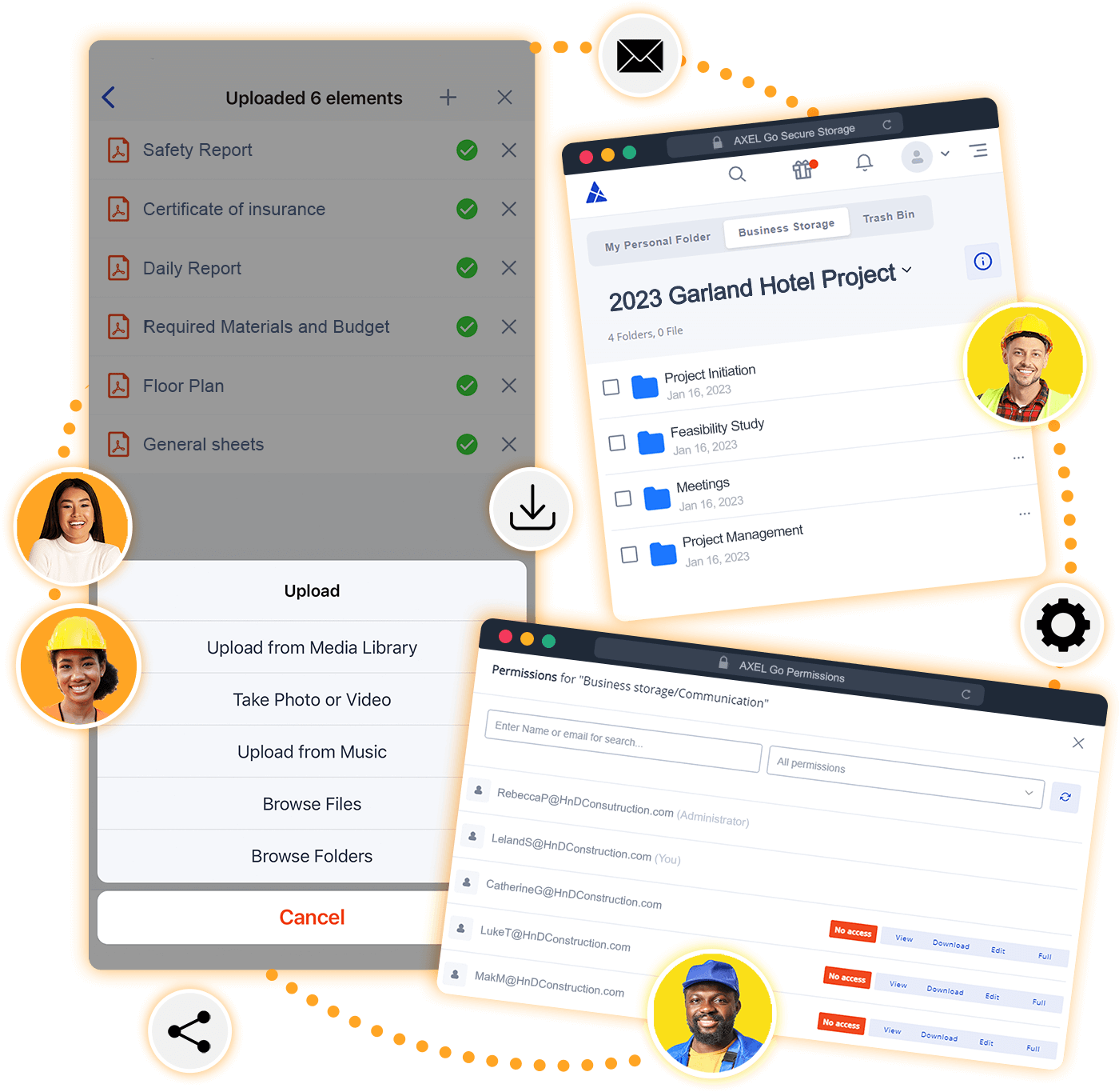 Graphic illustration of Construction Document Management software