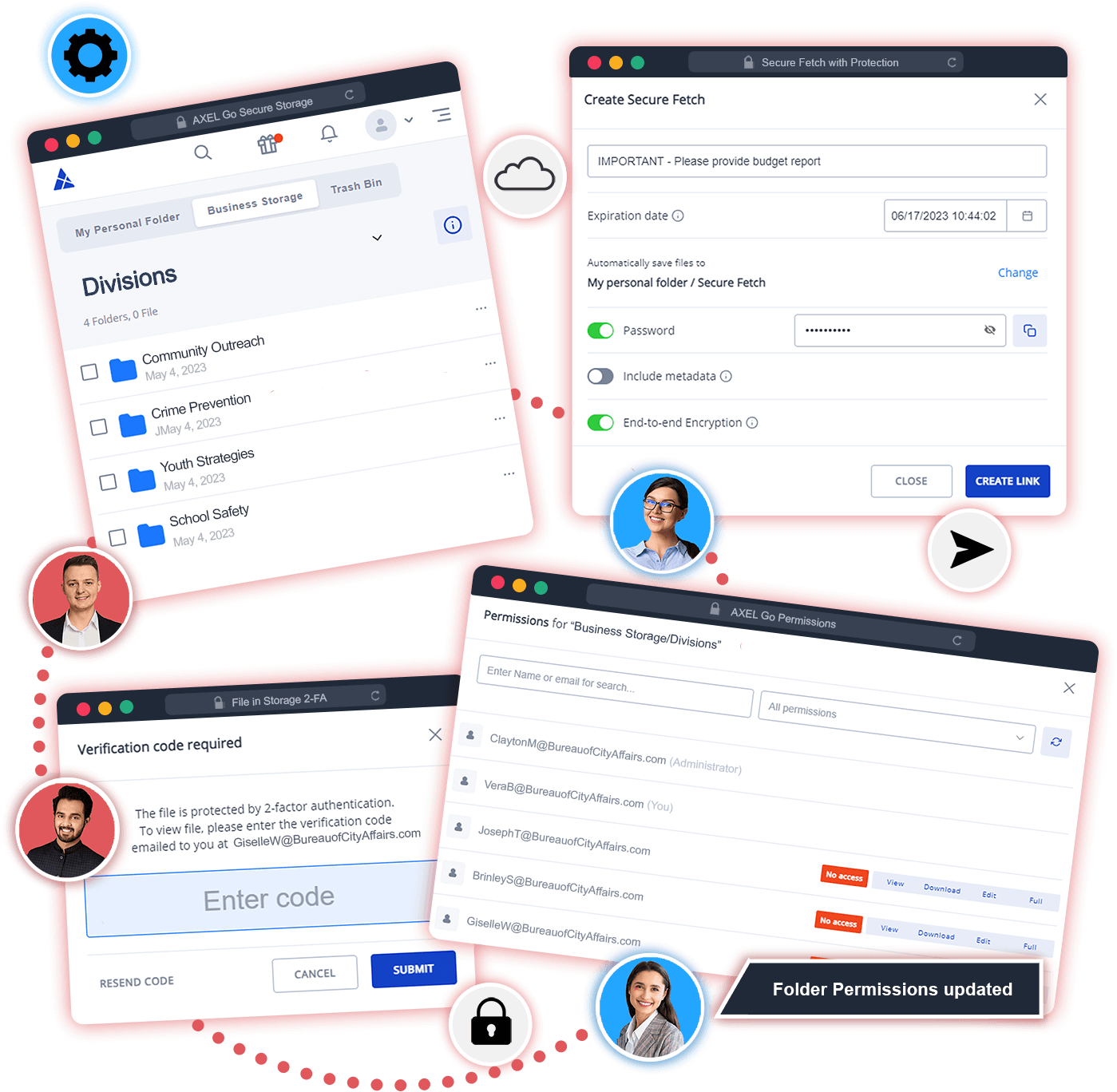 Graphic illustration of Government Document Management & Cloud Storage software