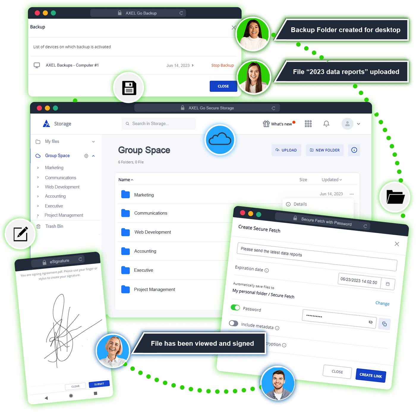 Graphic illustration of SaaS Cloud Storage software